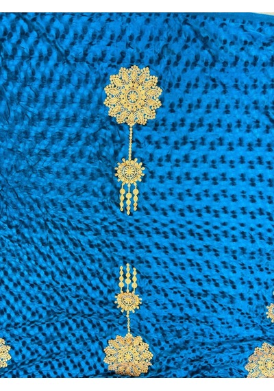 Nakış İşlemeli Kadife Elbiselik Kumaş 500x150cm 004 Çok Renkli