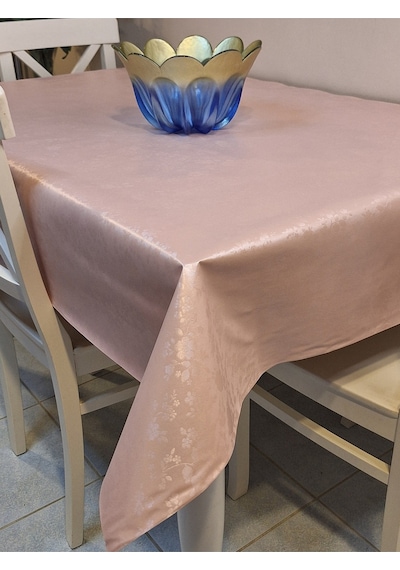 Elyaflı Pvc Muşamba - Desenli Silinebilir Masa Örtüsü Pembe Pembe
