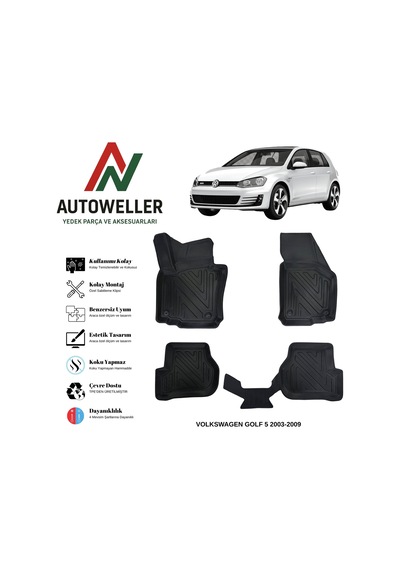 Volkswagen Golf 5 2003-2009 Havuzlu Oto Paspas