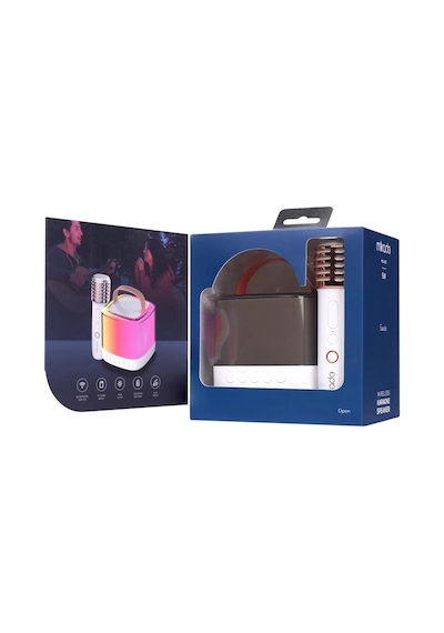 Mikado Md-16bt Favorite Beyaz Tf Kart Destekli Bluetooth Wireless Karaoke Mikrofonlu 1200mah Speaker