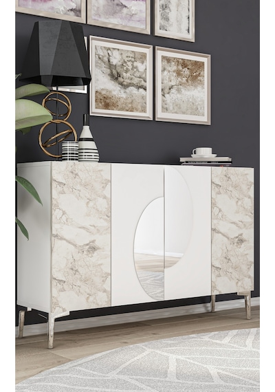Ka120 Afra Konsol, Çok Amaçlı Dolap, Kahve Köşesi, Tv Sehpası Beyaz-efesmermer-silver Beyaz - Efes Mermer - Sılver Ka120 Afra Konsol, Çok Amaçlı Dolap, Kahve Köşesi, Tv Sehpası Beyaz-efesmermer-silver Beyaz - Efes Mermer - Sılver