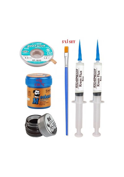 Krem Lehim Mchanc 138 C 42gr Havya Uç Temizleyici Flux Lehim Toplama Cp-3515 Lehim Emme Teli Fırça Seti02