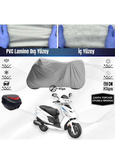 Hero Dash 125 Motosiklet Brandası Çanta Topcase Uyumlu Motor Branda