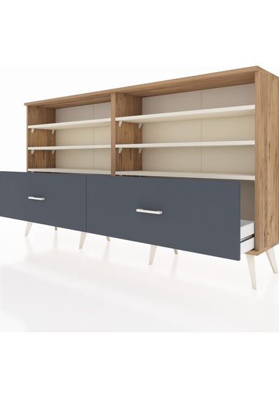 Arges Konsol 6 Raflı 2 Çekmeceli 176x30x99 Çam-aytaşı/antrasit Çam-aytaşı/antrasit Arges Konsol 6 Raflı 2 Çekmeceli 176x30x99 Çam-aytaşı/antrasit Çam-aytaşı/antrasit