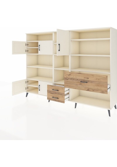Hyperion Dolap 13 Raflı 3 Çekmeceli 5 Kapaklı 220x44x163 Aytaşı-a Aytaşı-aytaşı/çam