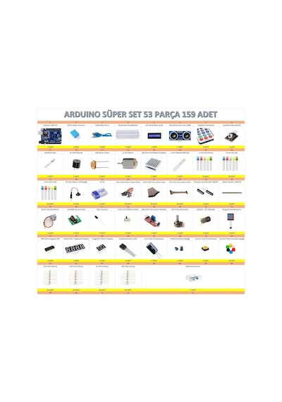 Arduino Süper Set 45 Parça 159 Adet