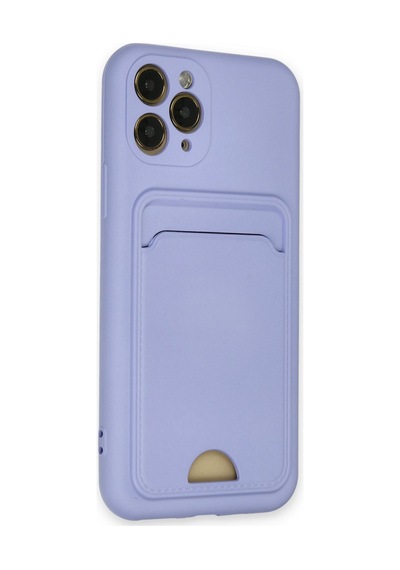 Apple Uyumlu iPhone 11 Pro Uyumlu Kılıf Kelvin Kartvizitli Silikon - Lila