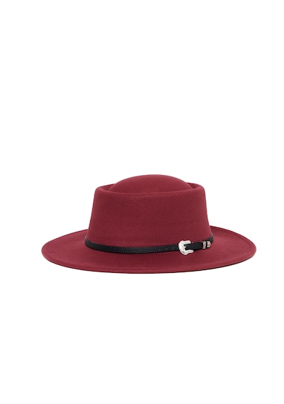 Berellini Kaşe Kaşmir - Unisex Geniş Fotör Bordo