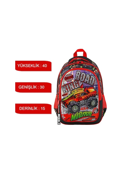 Muggle 2 Bölmeli King Road Okul Sırt Çantası Mu-9128
