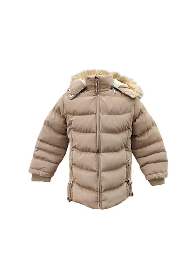 Life For Moda Kız Çocuk İçi Peluş Astarlı Çıkarılabilir Kapüşonlu Su Geçirmez Mont Kaban 3021 Vizon