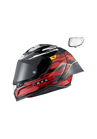 Nexx X.r3r Glıtch Racer Karbon Kırmızı-beyaz Kask Kırmızı