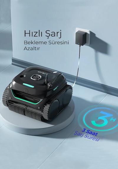 C2 - Pro 150m2 Havuzlar İçin Taban - Duvar Temizlik Robotu