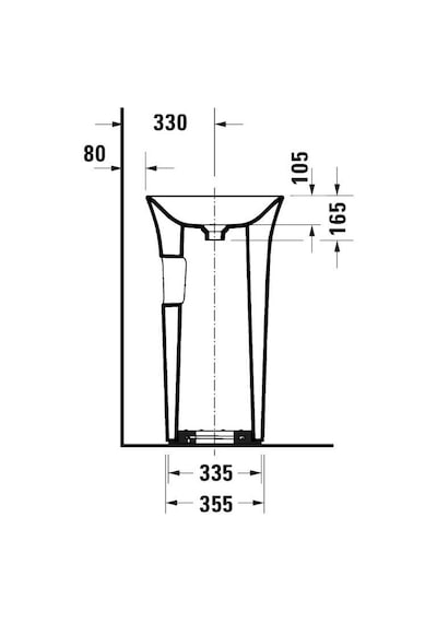 Duravit - Tulip Monoblok Lavabo 50 Cm Beyaz Duvardan Gidere Uygun - 2702500070- Beyaz