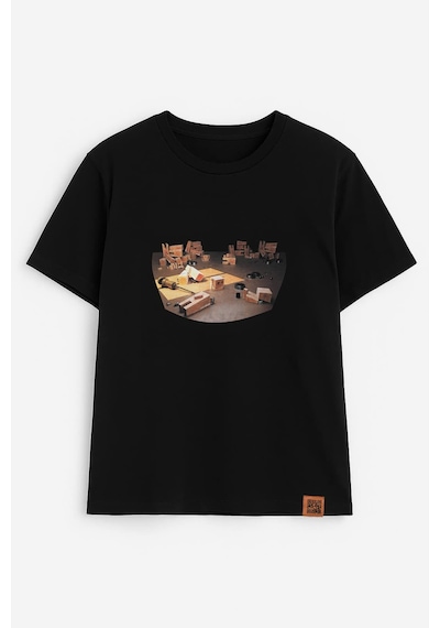 Markapia Kadın Bisiklet Yaka %100 Pamuk Blok Baskılı Kısa Kollu T-shirt Çok Renk Çok Renkli