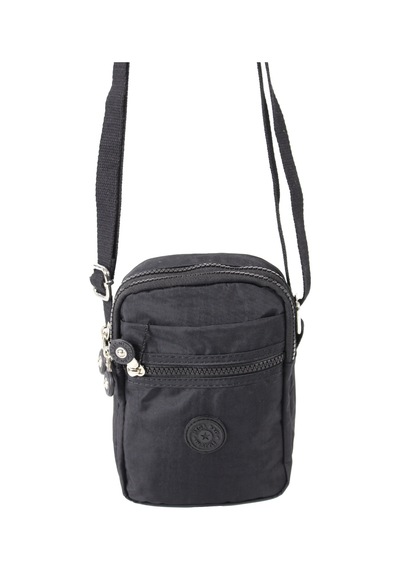 M 227 Mega Bag Krinkıl Kumaş Unisex Küçük Omuz Çantası, Telefonluk Siyah