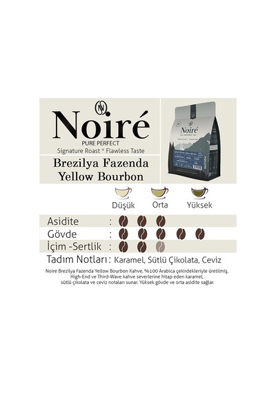 Noire Brezilya Fazenda Yellow Bourbon 250g %100 Arabica Single Origin Çekirdek