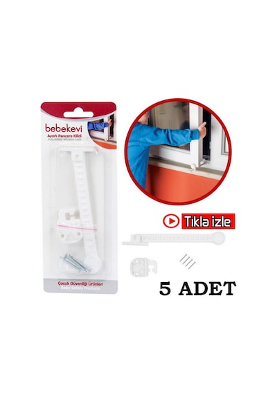 Pencere Havalandırma Kolu 5 Adet Pencere Kademeli Emniyet Kilidi Çok Renkli