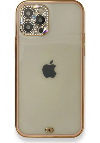 Apple İphone 12 Pro Kılıf Liva Taşlı Silikon - Pembe