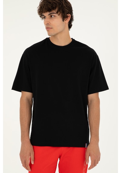 U.S. Polo Assn. Erkek Comfort Fit Bisiklet Yaka Siyah Tişört 50294216-VR046