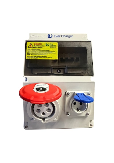 Ever Charger Trifaz Elektrikli Araç KombiBox – Plastik, Kaçak Akım Röleli ve Sigortalı