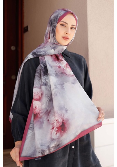 Mimiyum Simple Roses Soft Şal Lal Kırmızı