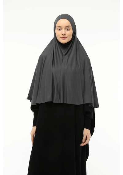 Altobeh Hazır Türban Peçeli Pratik Eşarp Tesettür Nikaplı Hijab - Namaz Örtüsü Sufle 3xl - Füme Füme