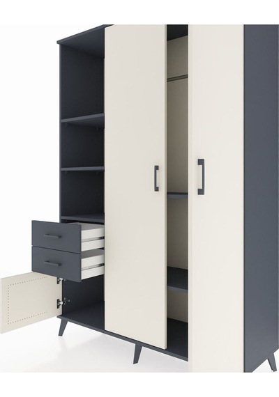 Hyperion Dolap 5 Raflı 2 Çekmeceli Tek Askılı 132x44x195 Antrasit-aytaşı/antrasit Aytası/antrasıt - Antrasıt Hyperion Dolap 5 Raflı 2 Çekmeceli Tek Askılı 132x44x195 Antrasit-aytaşı/antrasit Aytası/antrasıt - Antrasıt