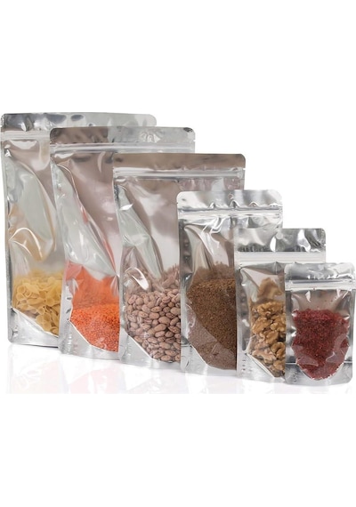 Doypack Pencereli Metalize Kilitli Kese Kağıdı - 1000 Gramlık - 20x30x8 Cm. - 60 Adet