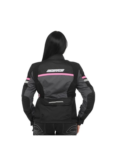 Scoyco Jk122 Motosiklet Montu Kadın 4 Mevsim Oxford 600-d Dayanıklı Kumaş Deri Motorcu Mont Women Black