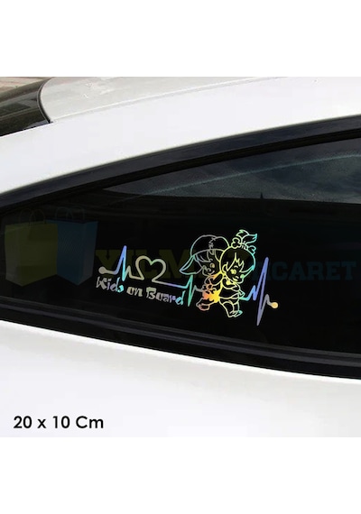 Arabada Çocuklar Bebekler Var Hologram Oto Sticker Çıkartma