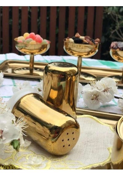 2'Lİ PARLAK GOLD RENK TUZLUK Gold