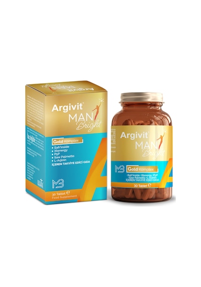 Argivit Man Bright Gold Kompleks Takviye Edici Gıda 30 Tablet