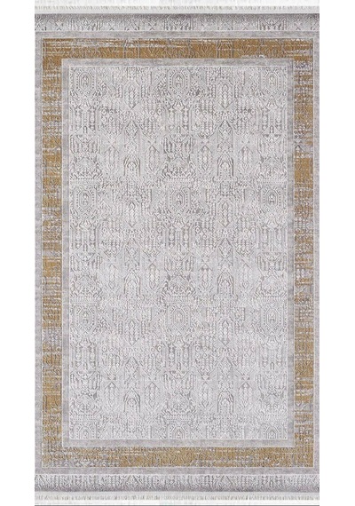 By Özer Halı Gri Renk Vizon Bordürlü Modern Artemis Halı Barok 02247a Salon Halısı Çok Renkli