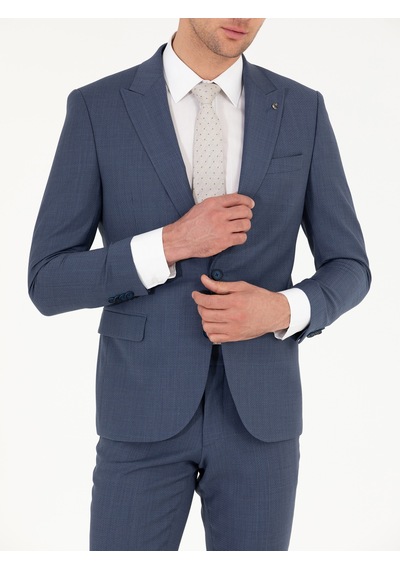 Cacharel Mavi Slim Fit Takım Elbise