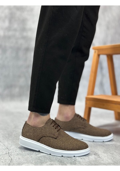 DMR Elegance Ba0003 Bağcıklı Klasik Spor Keten Kahverengi Beyaz Taban Casual Erkek Ayakkabı Rekli DMR Elegance Ba0003 Bağcıklı Klasik Spor Keten Kahverengi Beyaz Taban Casual Erkek Ayakkabı Rekli