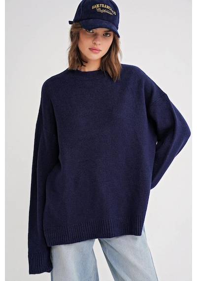 Hiccup Mixray Oversize Triko Kazak Lacivert