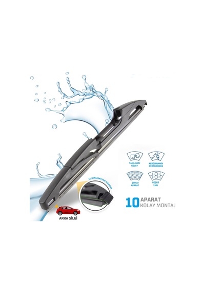 Arka Cam Sileceği 225mm 10 Aparatlı Universal Tüm Araçlara Uyumludur