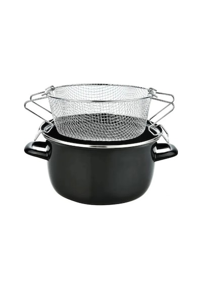 Mybru Emaye Telli Kızartma Tenceresi 24 Cm Siyah