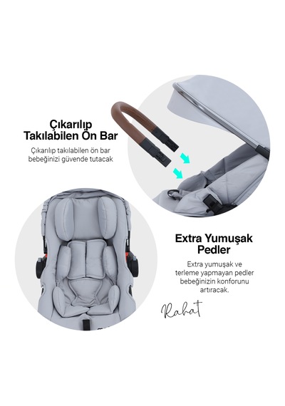 Huggy Mate 5 İn 1 Çift Yönlü Travel Bebek Arabası