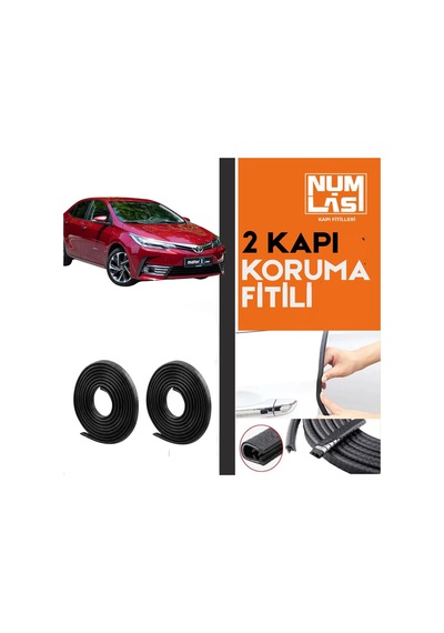 Toyota Corolla 2014-2017 İki Kapı Koruma Fitili Siyah Renk Numlas-a Kalite-nm2834