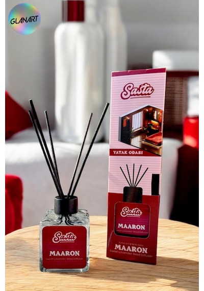Sasta 100 Ml Saten Çubuklu Bambu Ortam Kokusu Yatak Odası Maaron Çiçek - Meyve