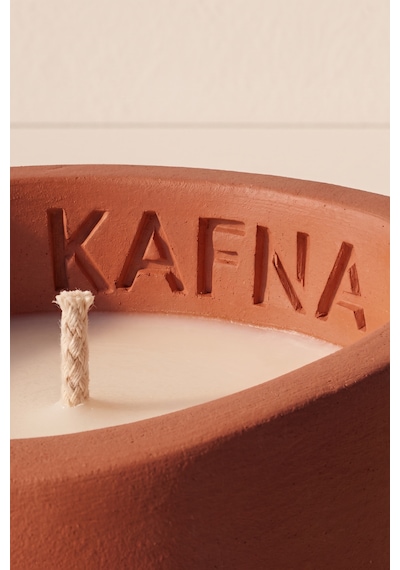Kafna Tarçın & Vanilya Kokulu Dekoratif Beton Mum - %100 Soya Wax Kiremit Diğer