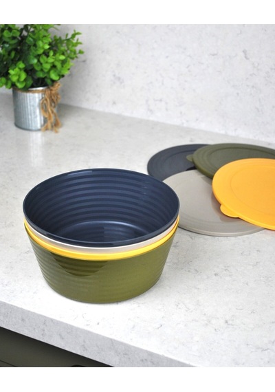 4 Adet Plastik Kapaklı Kase Seti Renkli Saklama Kabı Salata Kase 18x7 Cm 1500 Ml Renkli