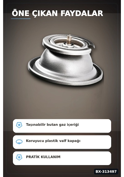 Bay Valfli Standart 220 G Kamp Ocağı Kartuşu - 1 Adet Taşınabilir Doğa Gazı Bx-313497 Najmaddin