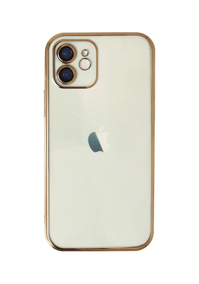 Apple Uyumlu iPhone 12 Kılıf Razer Lensli Silikon - Gold 0.2M-Çok Renkli