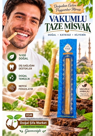 Doğal Vakumlu Taze Misvak Ağız Ve Diş Temizliği İçin Geleneksel Bakım
