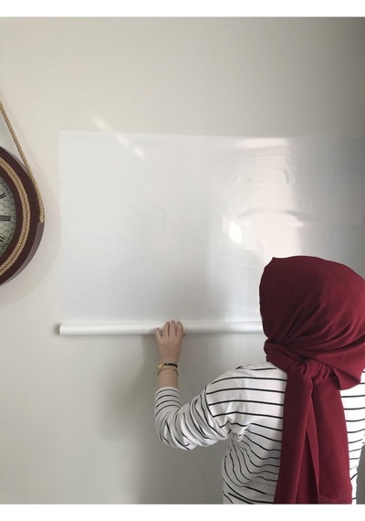 2 Tane 60x100 Beyaz Statik Akıllı Kağıt Yazı Tahtası Duvar,cama, Tahtaya Uygulanır Yapışkansız Beyaz 60 X 100 Genel