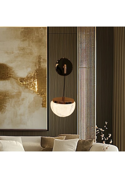 Derem Siyah Gold 8 Watt Kristal Taşlı Salon Led Aplik Siyah