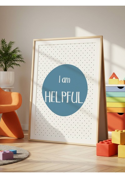 I Am Helpful Dijital Baskı Poster Lacivert Çerçevesiz