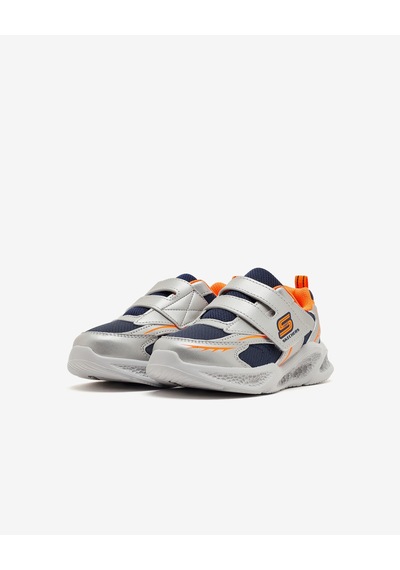 Skechers Meteor-lıghts Küçük Erkek Çocuk Gümüş/turuncu Işıklı Spor Ayakkabı 401498n Slor Gri